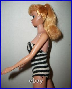 VINTAGE BLONDE PONYTAIL ORIGINAL TEEN FASHION BARBIE DOLL WITH SWIMSUIT 1960s #6
