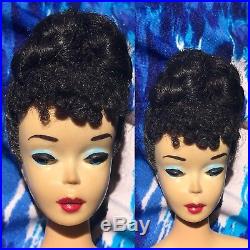 VINTAGE Barbie Braided Updo Brunette #3 With Blue Eyeliner, OSS, OTS, Japan Sheath