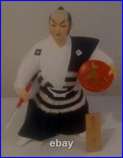 VINTAGE JAPANESE GENUINE HAKATA DOLL ASSOCIATION clay Samurai figurine RARE