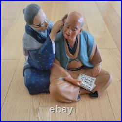 VINTAGE Japanese Doll KINKODO Couple Woman Cleaning Man Ears RARE 50's 60's