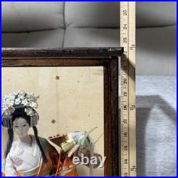 VINTAGE Japanese Ningyo Doll Princess Warrior Kabuto Helmet in Glass Case