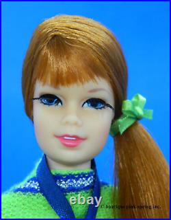 VINTAGE MOD TALKING STACEY HEAD ON STANDARD BODY BARBIE DOLL with NOW KNIT OUTFIT