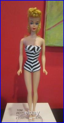 VINTAGE OOAK #5 PONYTAIL BARBIE With REROOTED Blonde Silk Hair / Zebra Swimsuit