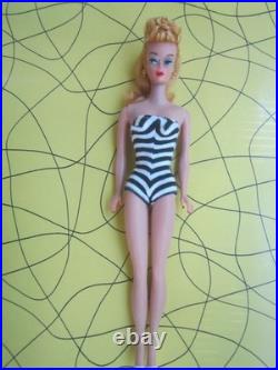 VINTAGE OOAK #5 PONYTAIL BARBIE With REROOTED Blonde Silk Hair / Zebra Swimsuit