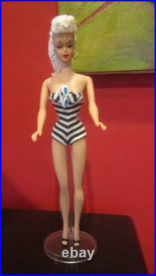 VINTAGE OOAK #5 PONYTAIL BARBIE With REROOTED Platinum Blonde Silk Hair