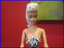 VINTAGE OOAK #5 PONYTAIL BARBIE With REROOTED Platinum Blonde Silk Hair
