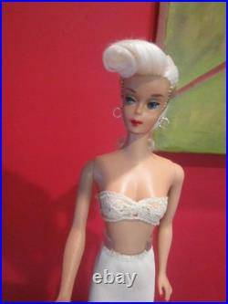 VINTAGE OOAK #5 PONYTAIL BARBIE With REROOTED Platinum Blonde Silk Hair WithOutfit
