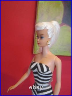 VINTAGE OOAK #5 PONYTAIL BARBIE With REROOTED Platinum Blonde Silk Hair WithOutfit