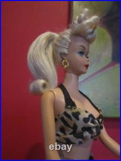 VINTAGE OOAK #5 PONYTAIL BARBIE With REROOTED Platinum Blonde Silk Hair WithOutfit