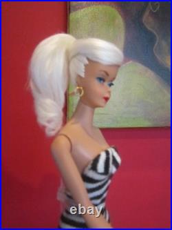 VINTAGE OOAK #5 PONYTAIL BARBIE With REROOTED Platinum Blonde Silk Hair WithOutfit