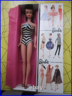VINTAGE OOAK #5 PONYTAIL BARBIE With REROOTED Raven Silk Hair / Zebra Swimsuit