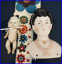 VINTAGE SHACKMAN Japan BISQUE HEAD Doll 18 Parian/baby doll / Head