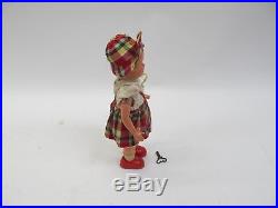 VINTAGE TIN / CELLULOID WIND UP WALKING DOLL with KEY MADE IN JAPAN 14 TALL