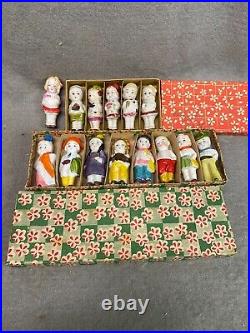 VINTAGE bisque dolls lot of 13 in original boxes