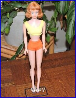 VTG 1960's MIDGE Barbie Mattel Japan Straight Legs Titian Red 860 Outfit & Stand