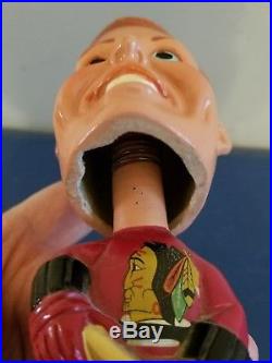 (VTG) 1960s Chicago Blackhawks guy hockey nodder bobbing head doll Japan rare