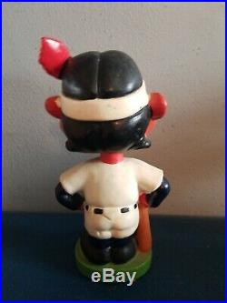 VTG 1960s Cleveland indians mascot bobbing head nodder doll green base japan