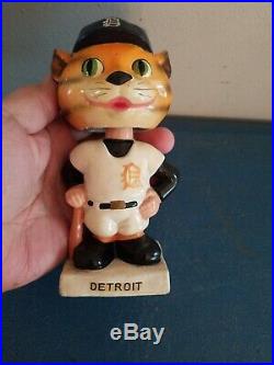 VTG 1960s Detroit tigers mascott bobbing head nodder doll white base japan