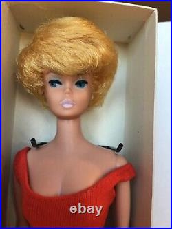 VTG 1960s Mattel #850 Platinum Blonde Bubble CutBoxStandBarbie Doll