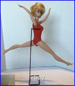 VTG 1960s Mattel #850 Platinum Blonde Bubble CutBoxStandBarbie Doll