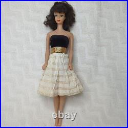 VTG 1960s Ponytail Barbie #5 Brunette Doll & Dance Dress Made In Japan TLC Read