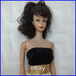 VTG 1960s Ponytail Barbie #5 Brunette Doll & Dance Dress Made In Japan TLC Read