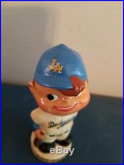 VTG 1960s la Dodgers moon face baseball mini bobble head nodder doll Japan