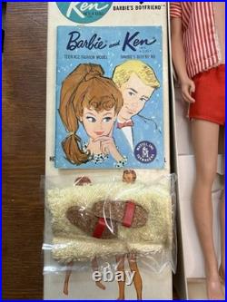VTG 1961 Blonde Flocked Hair Ken Doll Barbies Boyfriend Original Box Outfit #1