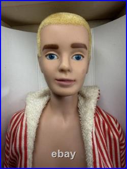 VTG 1961 Blonde Flocked Hair Ken Doll Barbies Boyfriend Original Box Outfit #1