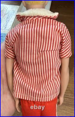 VTG 1961 Blonde Flocked Hair Ken Doll Barbies Boyfriend Original Box Outfit #1