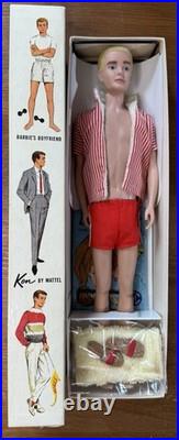 VTG 1961 Blonde Flocked Hair Ken Doll Barbies Boyfriend Original Box Outfit #1