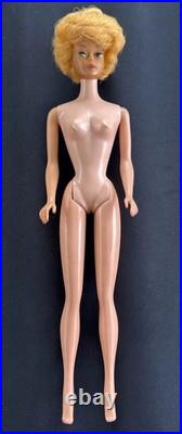 VTG 1962 Barbie Blonde Bubble Cut Early Nipple Body Original Box Wire Stand