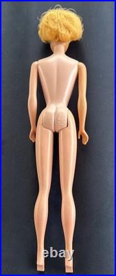 VTG 1962 Barbie Blonde Bubble Cut Early Nipple Body Original Box Wire Stand
