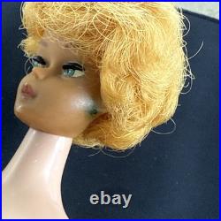 VTG 1962 Barbie Blonde Bubble Cut Early Nipple Body Original Box Wire Stand