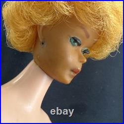 VTG 1962 Barbie Blonde Bubble Cut Early Nipple Body Original Box Wire Stand