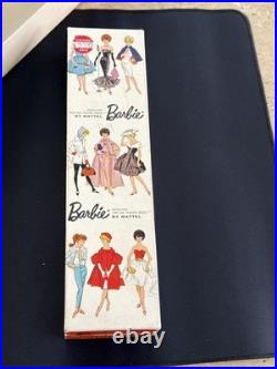 VTG 1962 Barbie Blonde Bubble Cut Early Nipple Body Original Box Wire Stand