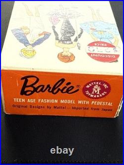 VTG 1962 Barbie Blonde Bubble Cut Early Nipple Body Original Box Wire Stand