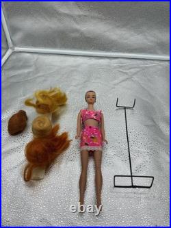 VTG 1962 FASHION QUEEN BARBIE withWigs, Earrings, Stand etc See Pics