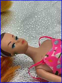 VTG 1962 FASHION QUEEN BARBIE withWigs, Earrings, Stand etc See Pics