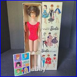 VTG 1962 Mattel Brunette Bubble Cut Barbie Doll Japan #850 Original Box Stand