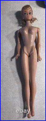 VTG 1964 Mattel Blonde Swirl Ponytail Barbie Doll 850 Straight Leg JAPAN