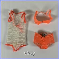 VTG 1966 Mattel Twist N Turn Barbie with Swimsuit & Mesh Cover-Up + Clothes Lot