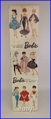 VTG Barbie Brunette Bubble Cut No. 850 1960s Original Doll withStand, Boxed