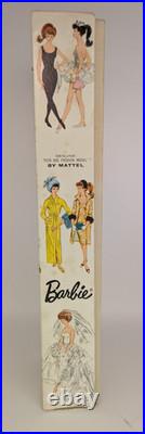 VTG Barbie Brunette Bubble Cut No. 850 1960s Original Doll withStand, Boxed