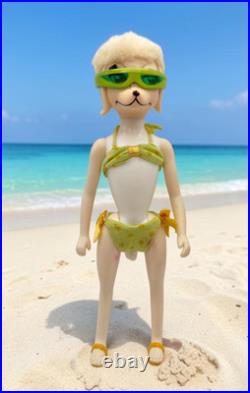 VTG Japan Hasbro 1966 Peteena pampered Poodle Doll glasses tail shoes bikini WOW