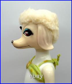 VTG Japan Hasbro 1966 Peteena pampered Poodle Doll glasses tail shoes bikini WOW