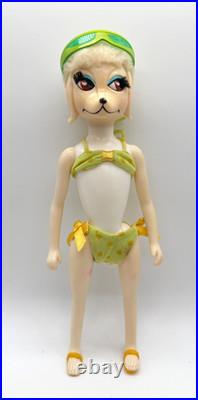 VTG Japan Hasbro 1966 Peteena pampered Poodle Doll glasses tail shoes bikini WOW