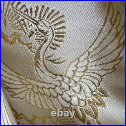 VTG Japanese Bride Doll White Kimono Wedding Fan Geisha Maiko Crane 18 Tall