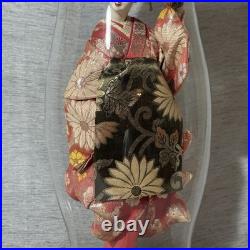 VTG Japanese Geisha Maiko Doll Silk Kimono Glass Display Case Collectible 23