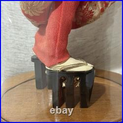 VTG Japanese Geisha Maiko Doll Silk Kimono Glass Display Case Collectible 23